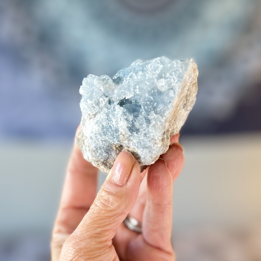 Blue Celestite Geode from Madagascar